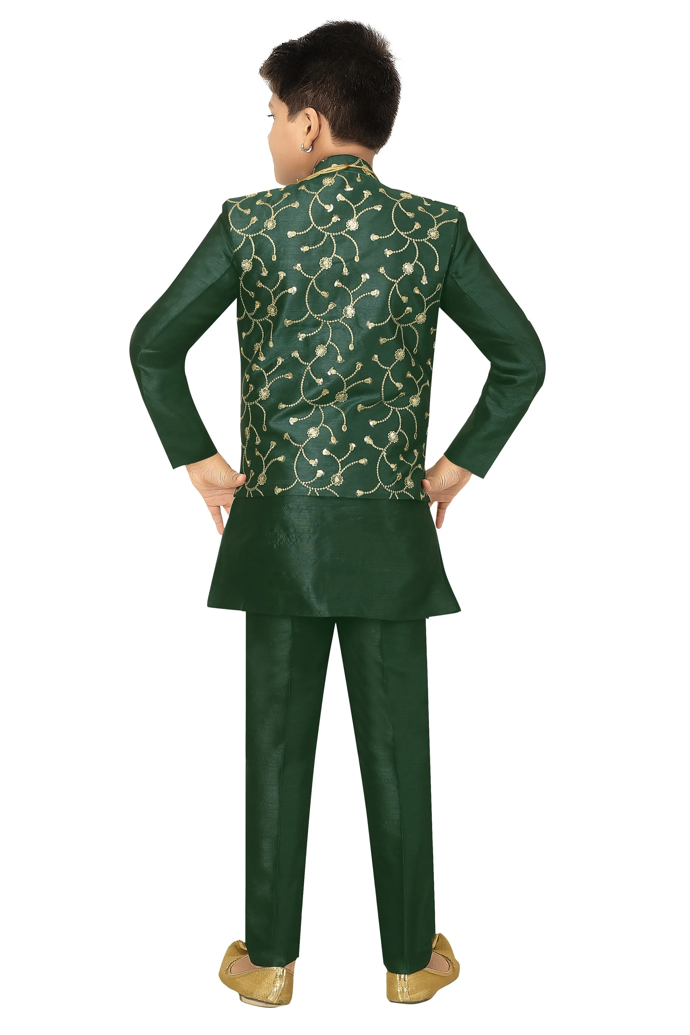 Ahhaaaa Kids Ethnic Waistcoat Kurta and Pajama Set For Boys (Sherwani)