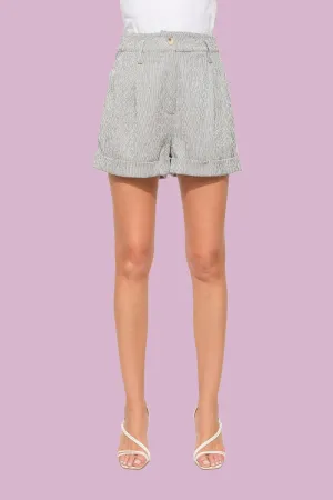 And The Why Pin Striped High Waist Rolled Shorts