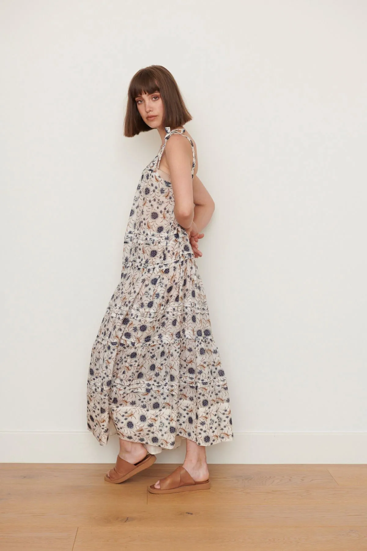 BEATRICE PINAFORE DRESS - Nordic Nights white