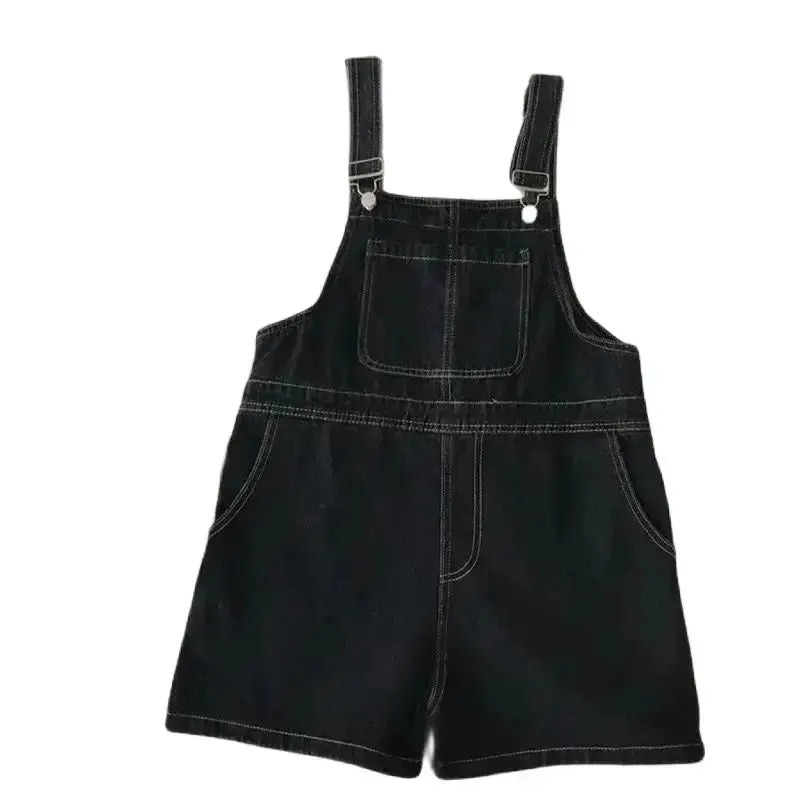Blue Denim Shorts Female Summer Loose Wide Leg Jumpsuit