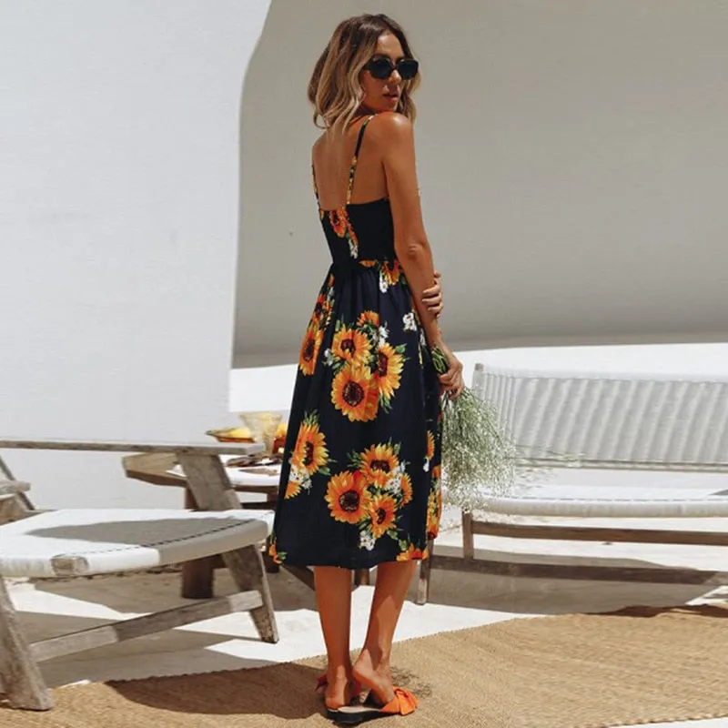 Casual Buttoned Sundress