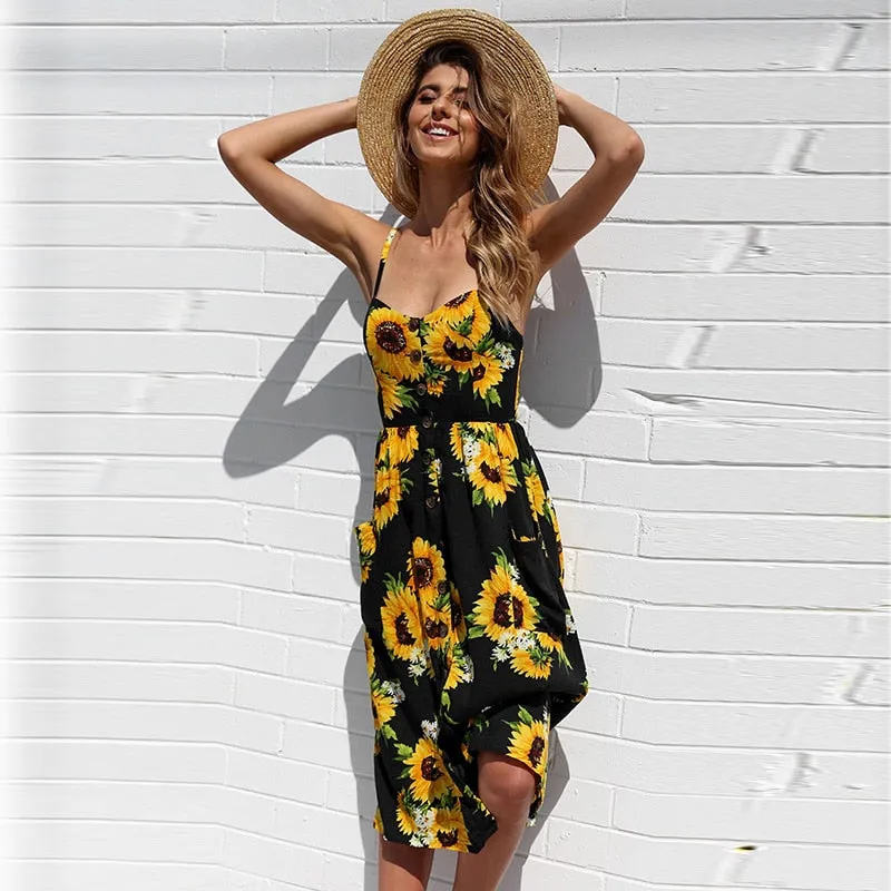 Casual Buttoned Sundress