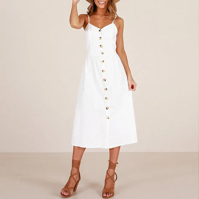 Casual Buttoned Sundress