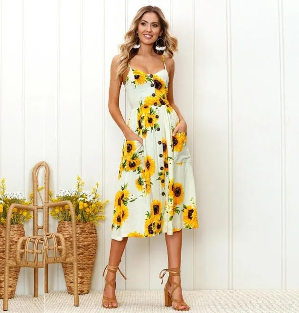 Casual Buttoned Sundress