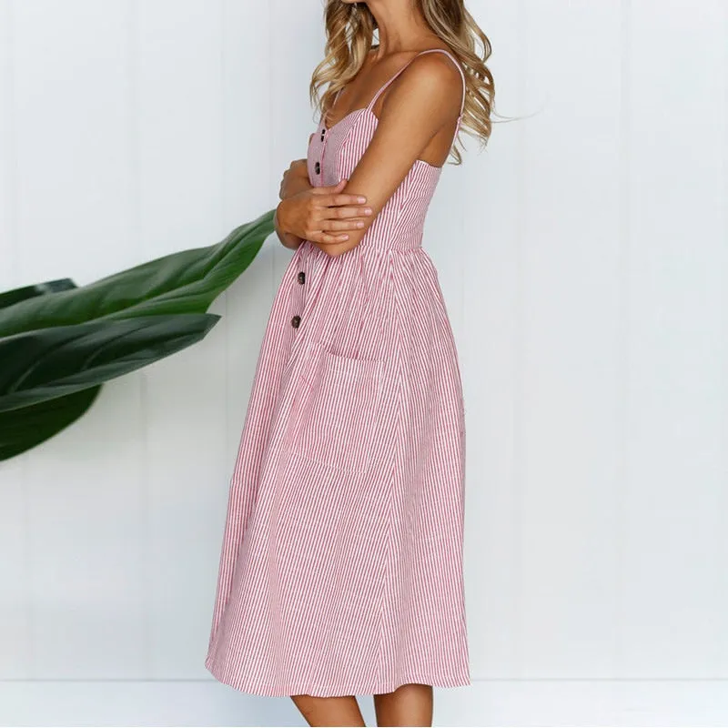 Casual Buttoned Sundress