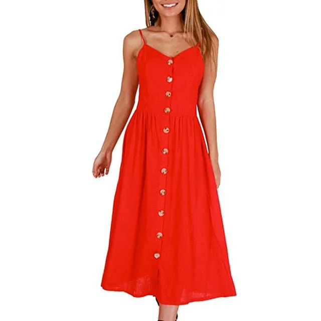 Casual Buttoned Sundress
