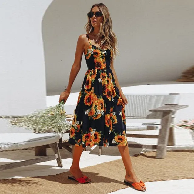 Casual Buttoned Sundress