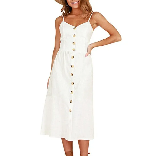 Casual Buttoned Sundress