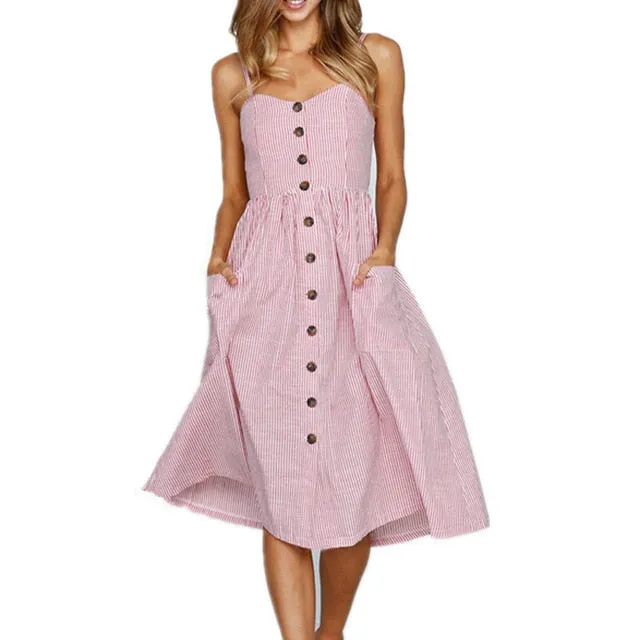 Casual Buttoned Sundress