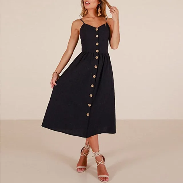 Casual Buttoned Sundress
