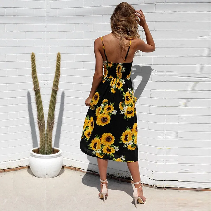 Casual Buttoned Sundress