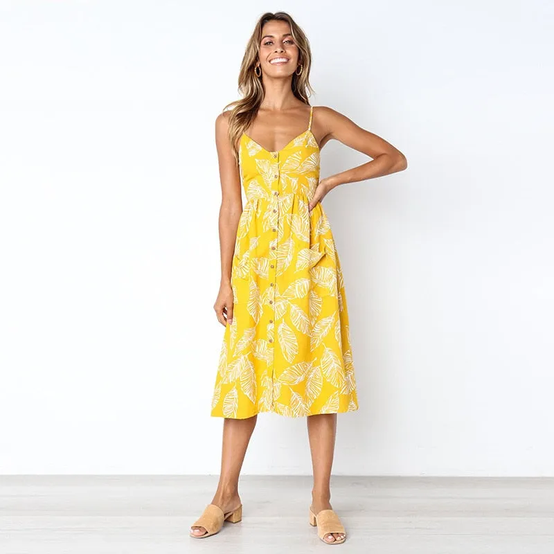 Casual Buttoned Sundress