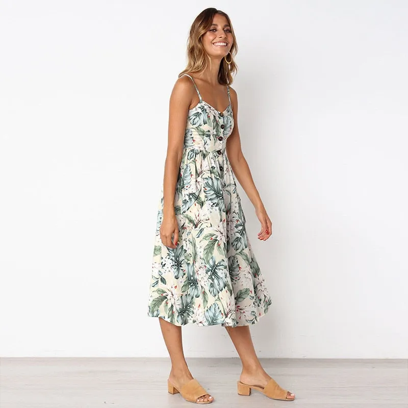 Casual Buttoned Sundress