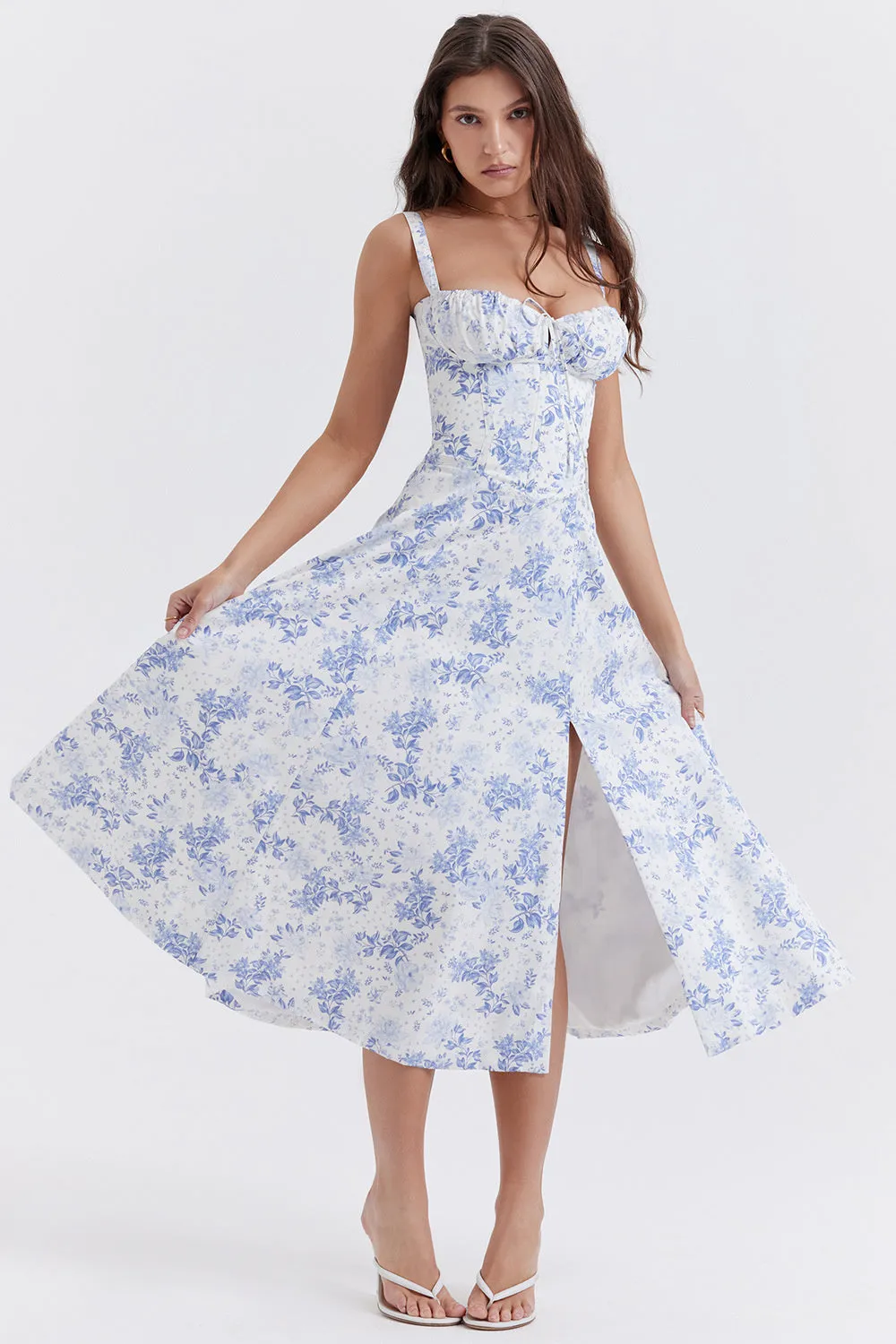 Charlotte Spaghetti Strap Sleeveless A-line Midi Dress