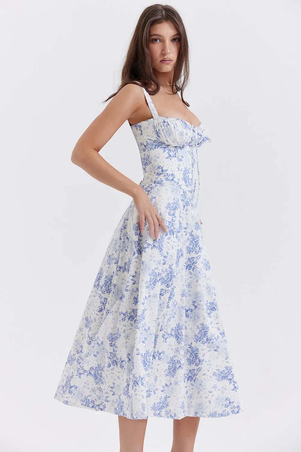 Charlotte Spaghetti Strap Sleeveless A-line Midi Dress