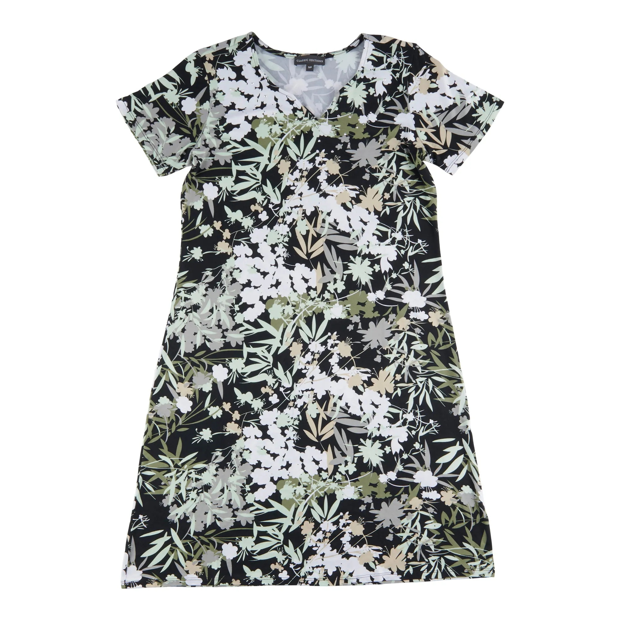 Classic Editions Women's Short Sleeve Floral Dress