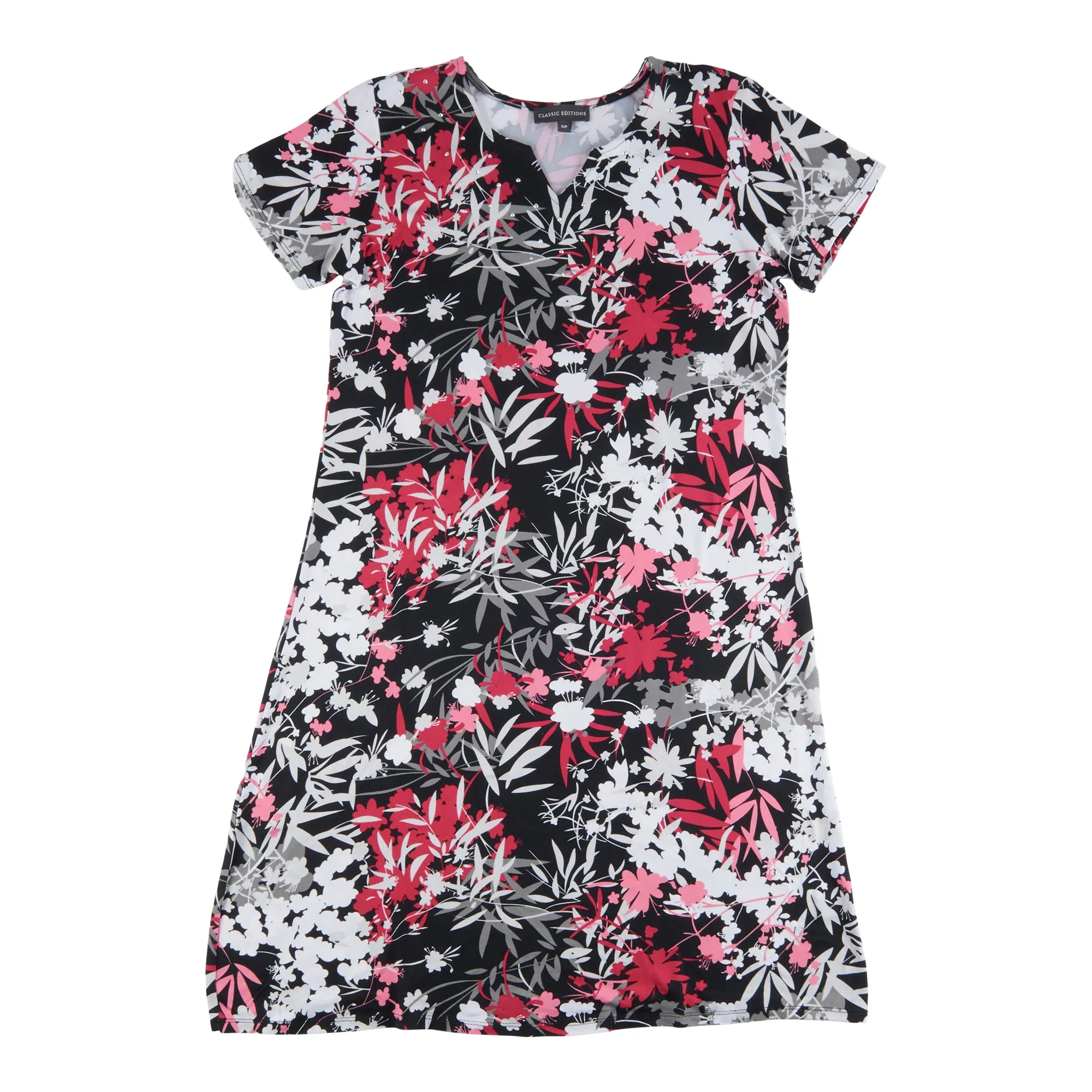 Classic Editions Women's Short Sleeve Floral Dress