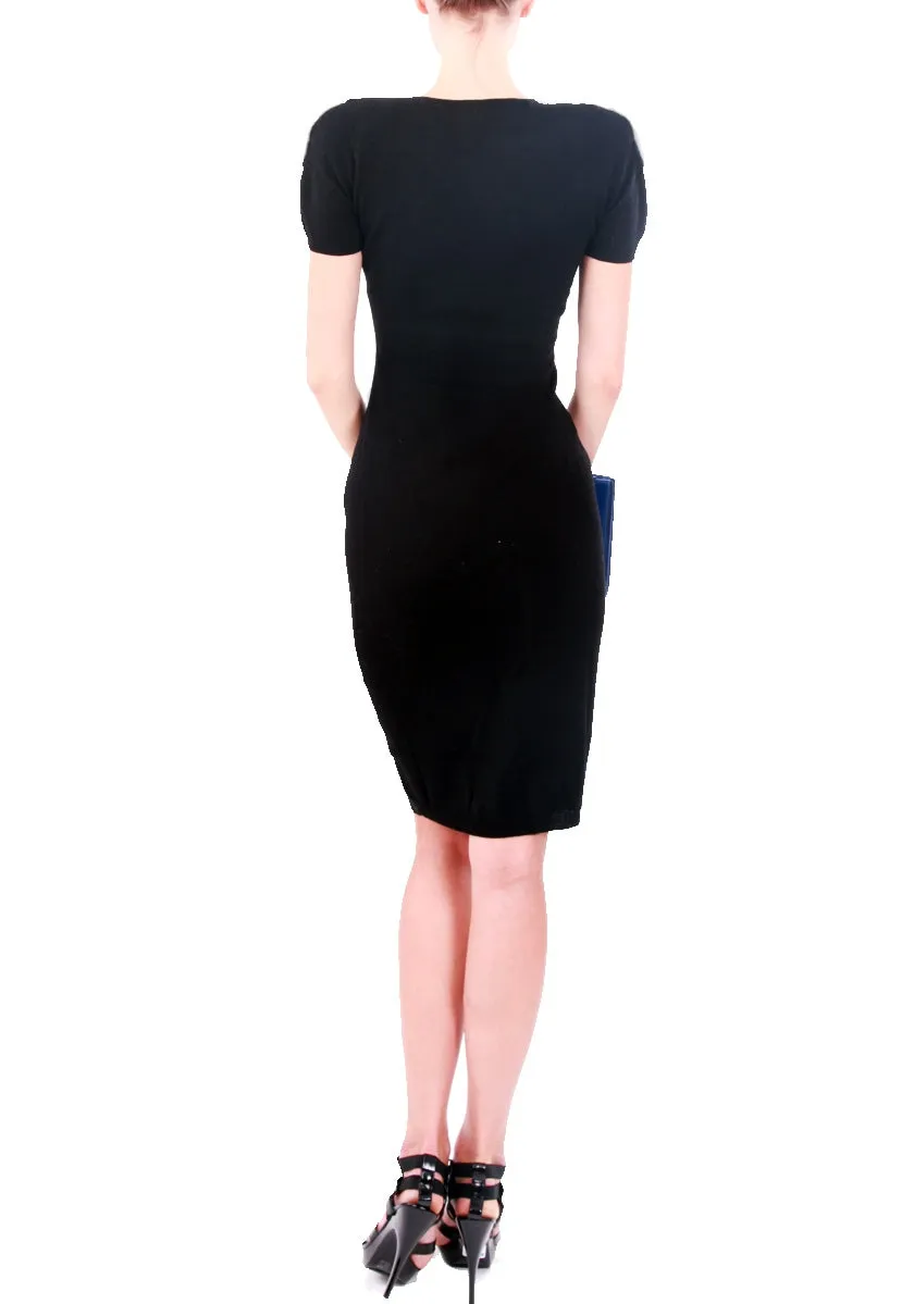 Eagle Embellished Black Knitted Dress