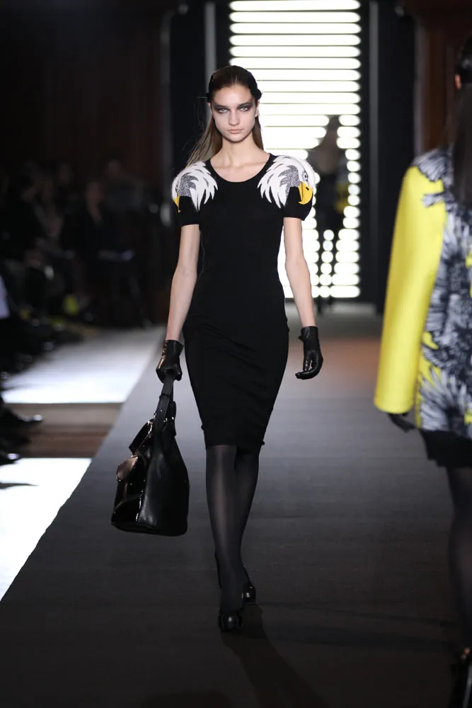 Eagle Embellished Black Knitted Dress