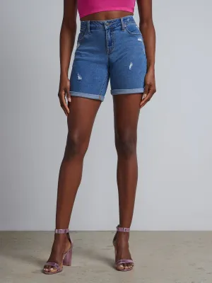 Essential Mid-Rise Denim 7-Inch Boyfriend Short - Medium Wash