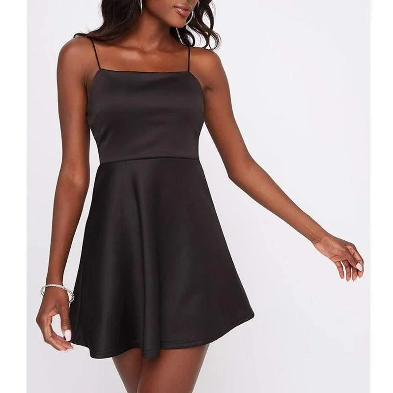 FashionSierra - Women's Holiday Summer MIni Dress Solid Sleeveless Party Beach Ladies Loose Short Dress Sundress Sleepwear Outwear