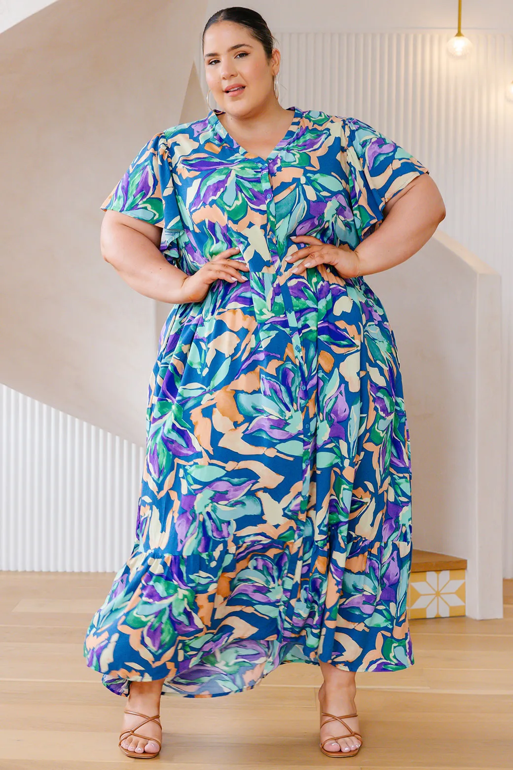 FINAL SALE | Melissa Midi Dress Riviera Print Multi