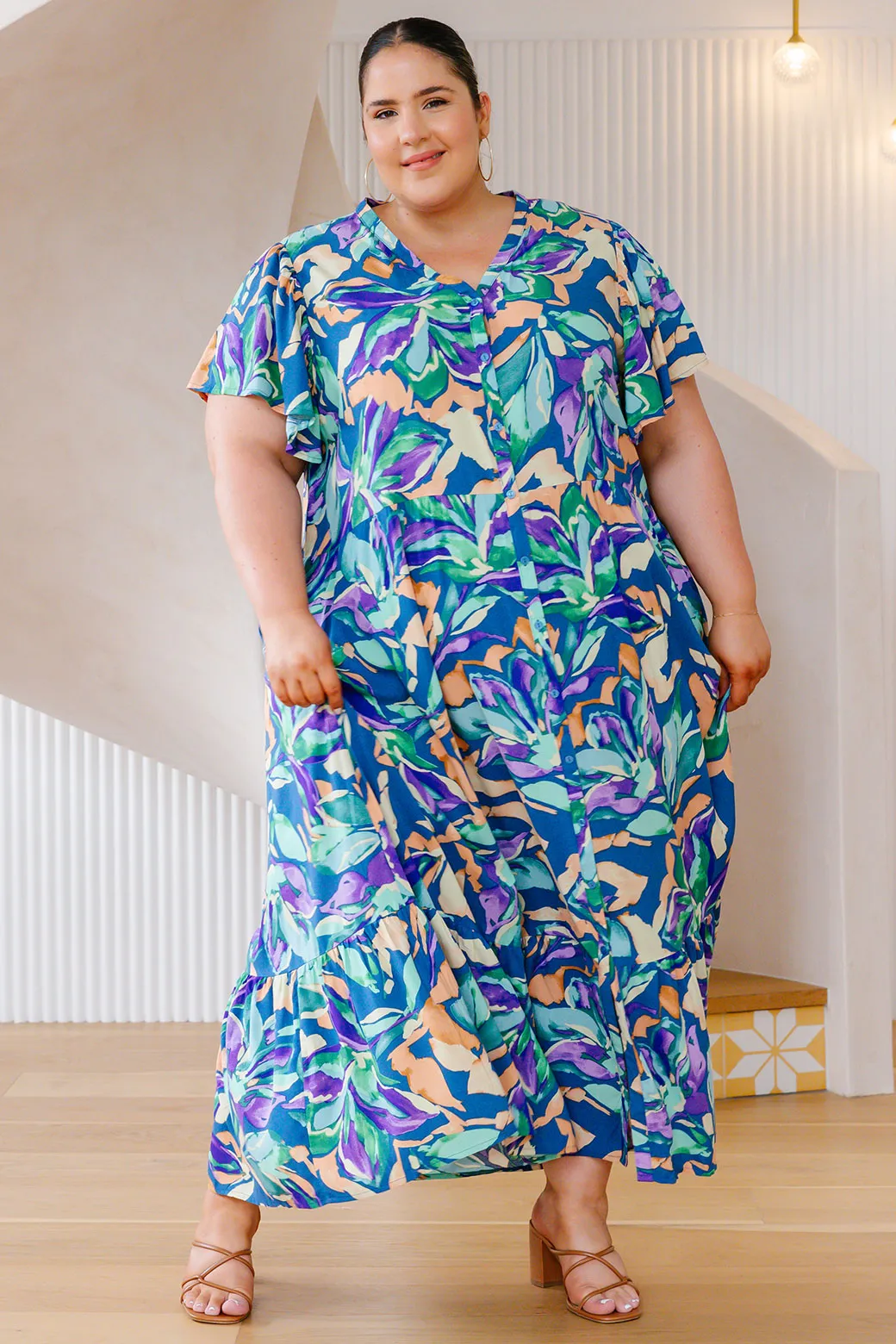 FINAL SALE | Melissa Midi Dress Riviera Print Multi