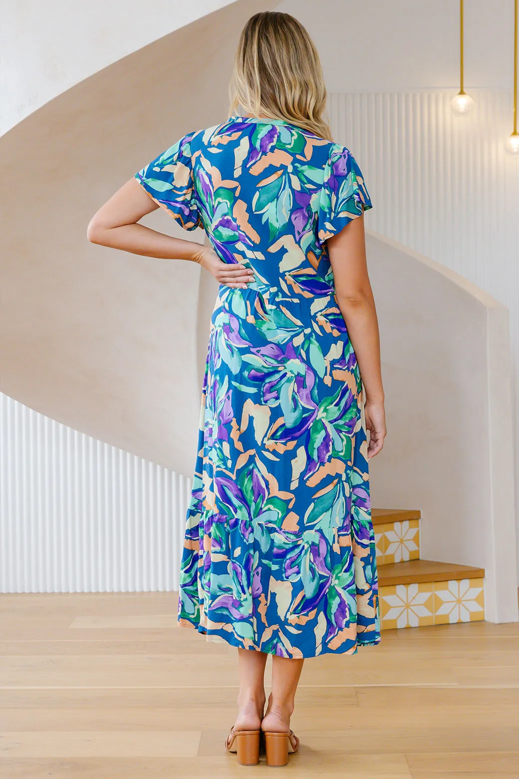 FINAL SALE | Melissa Midi Dress Riviera Print Multi
