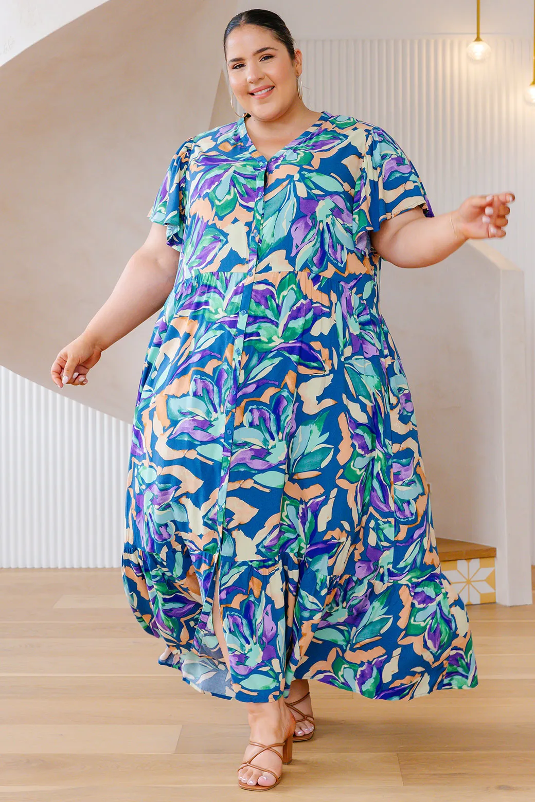 FINAL SALE | Melissa Midi Dress Riviera Print Multi