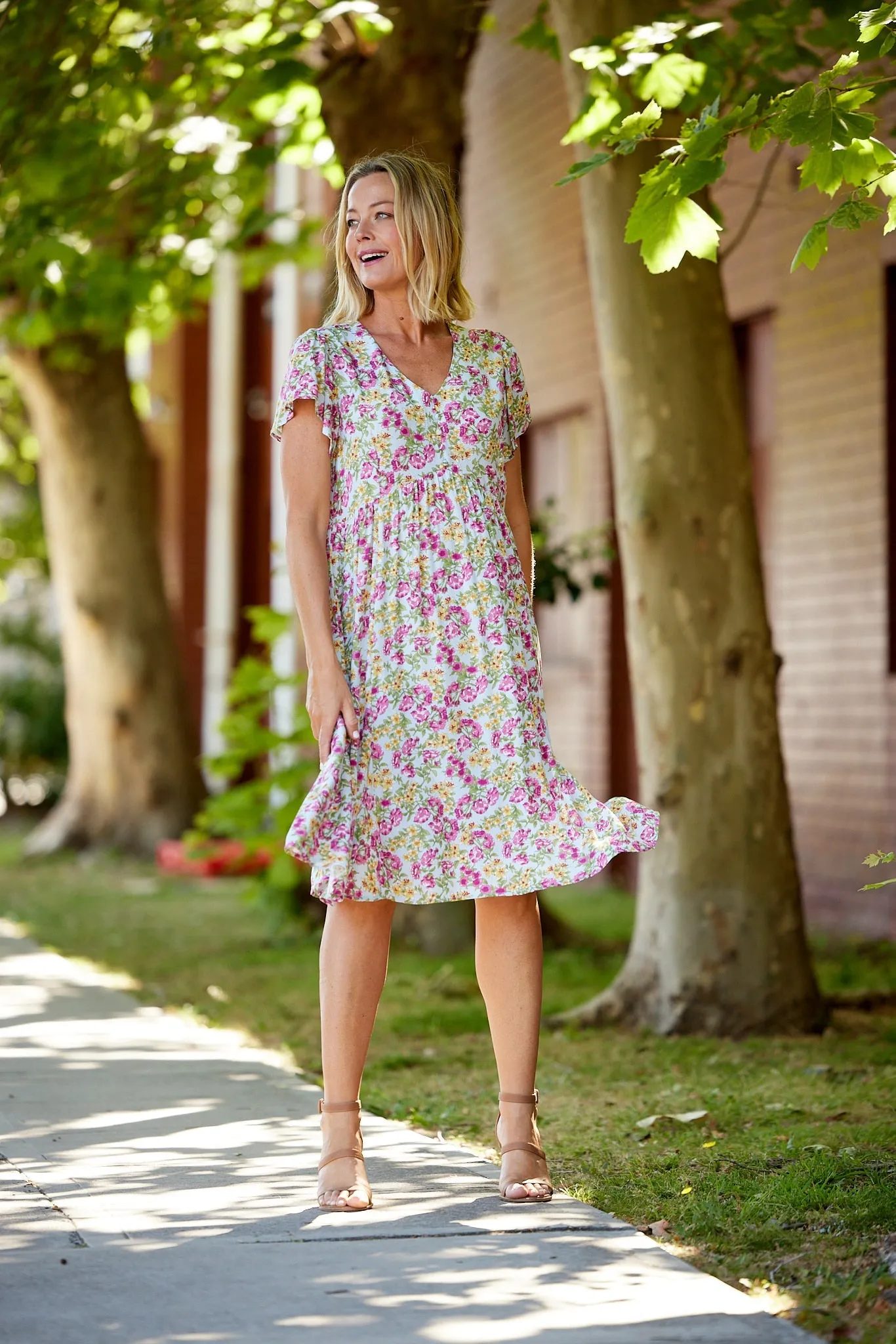 Flounce Dress - LIGHT BLUE 27332-S