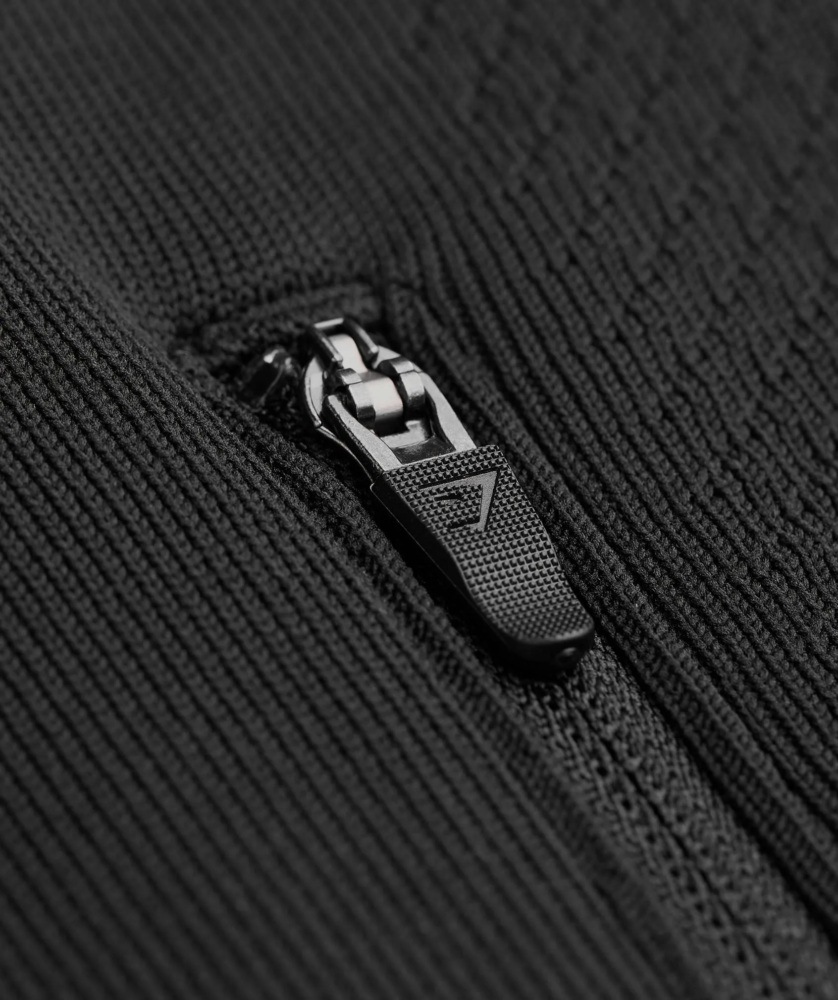 Gymshark Flat Knit Zip Up Hoodie - Black