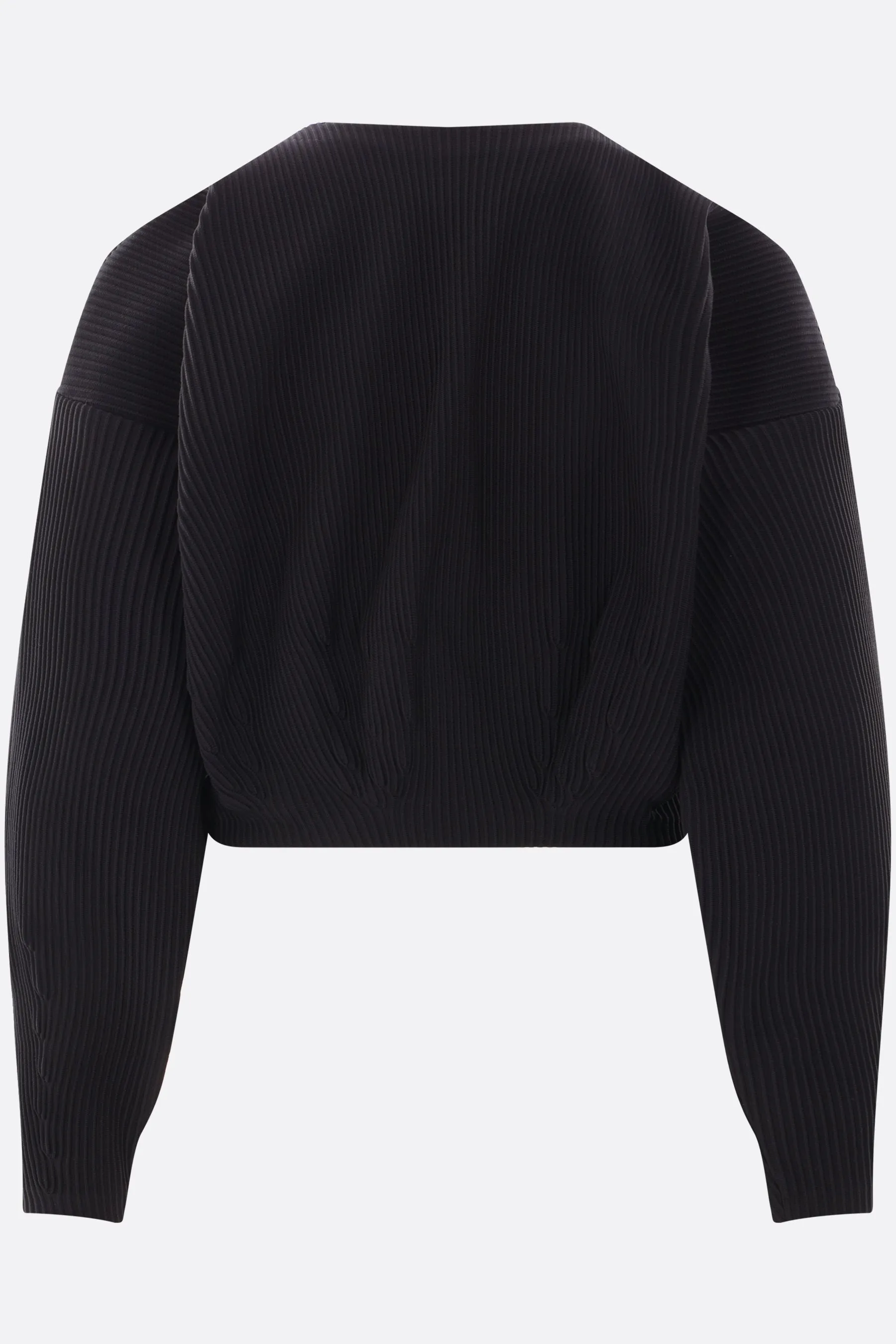 Hypha cropped bomber jacket in rib knit