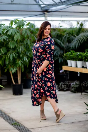 Jessi Dress Navy & Coral Floral
