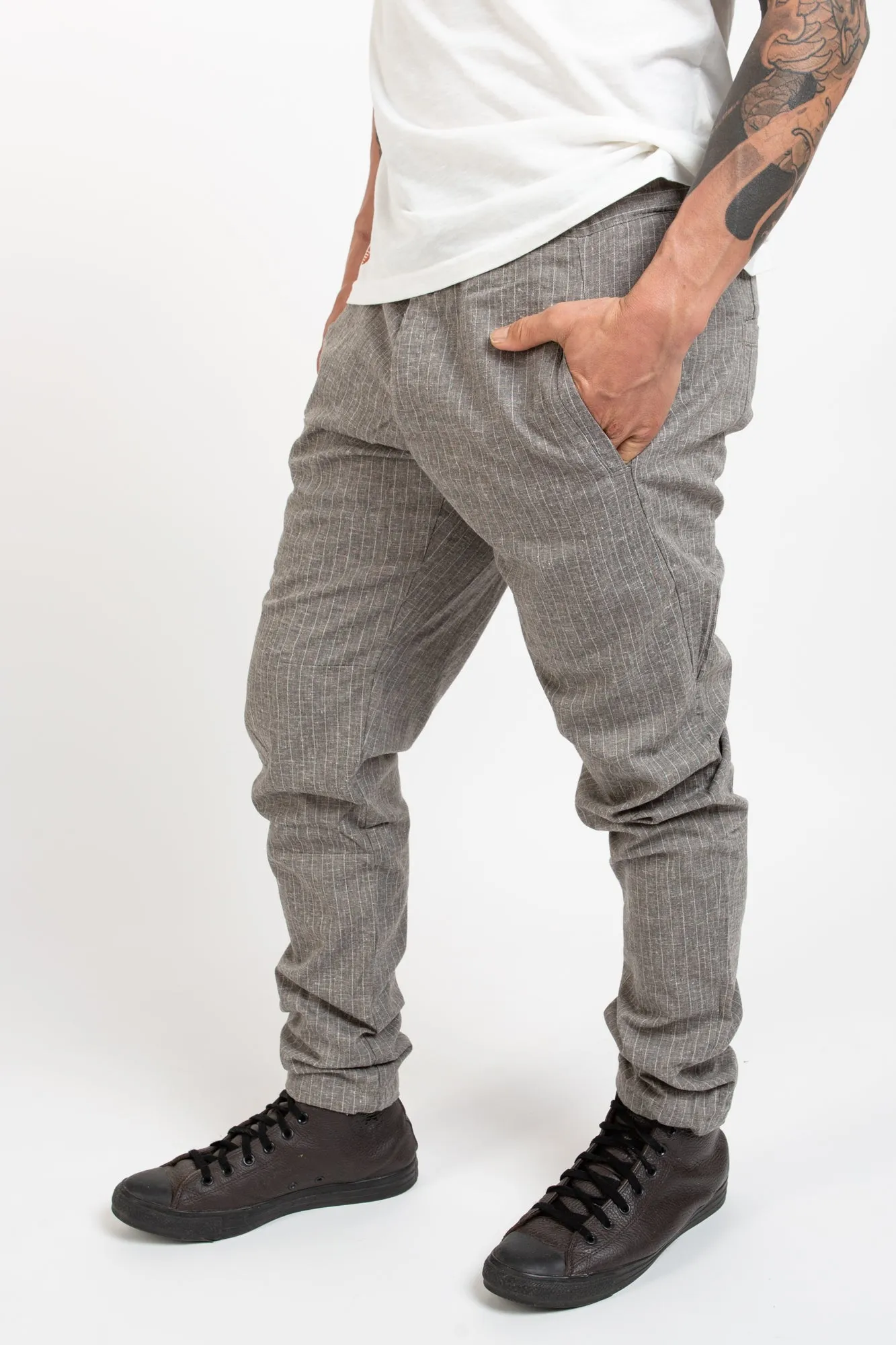 Linen Pants PE43 - Grey