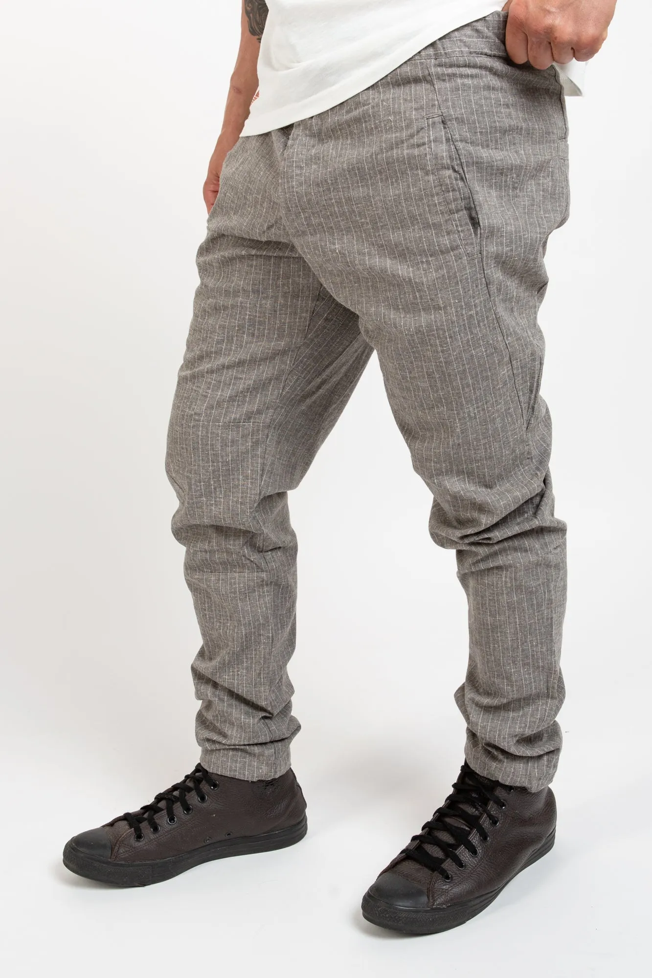 Linen Pants PE43 - Grey