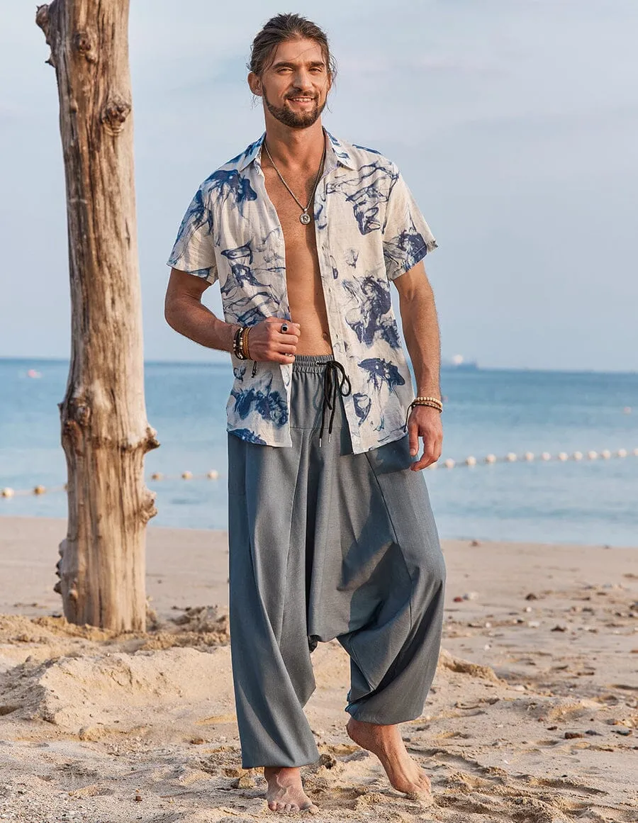 linen straight pants
