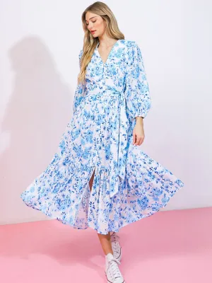 Long Sleeve Floral Midi Dress