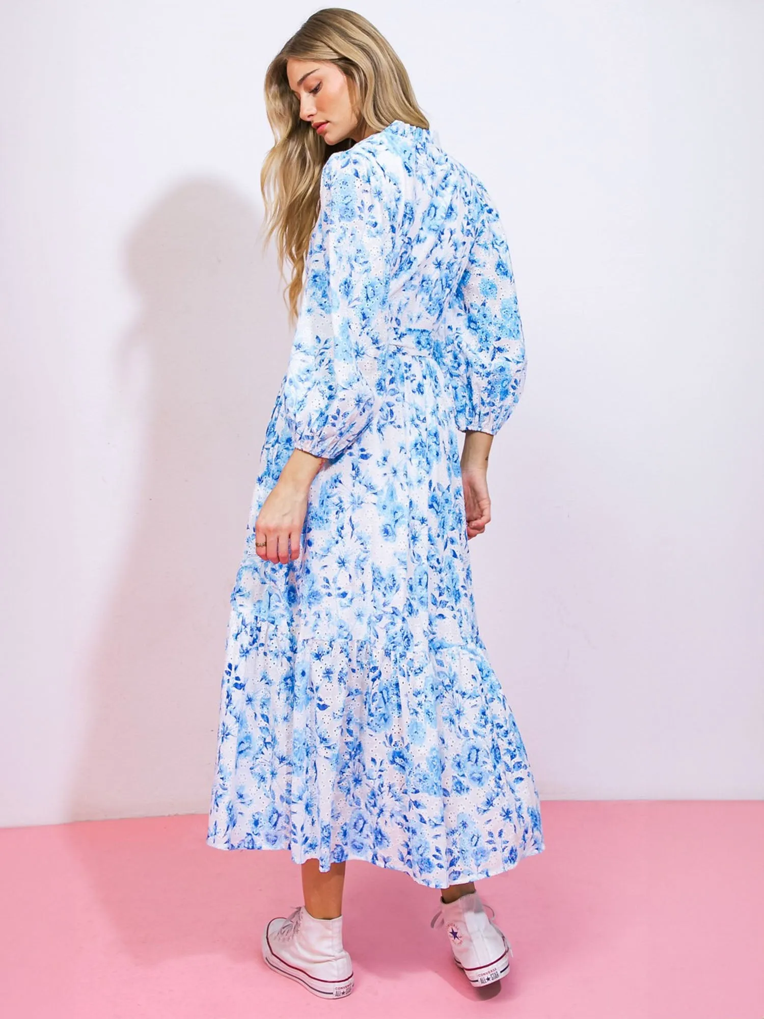 Long Sleeve Floral Midi Dress