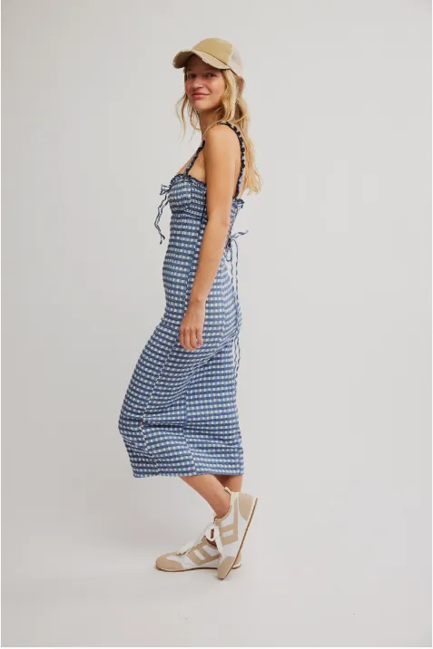 Lucinda Midi Dress Indigo Combo