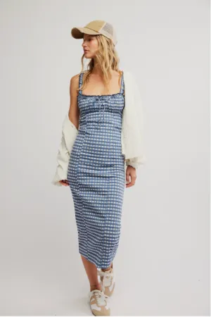 Lucinda Midi Dress Indigo Combo