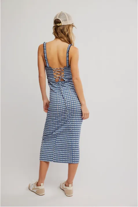 Lucinda Midi Dress Indigo Combo