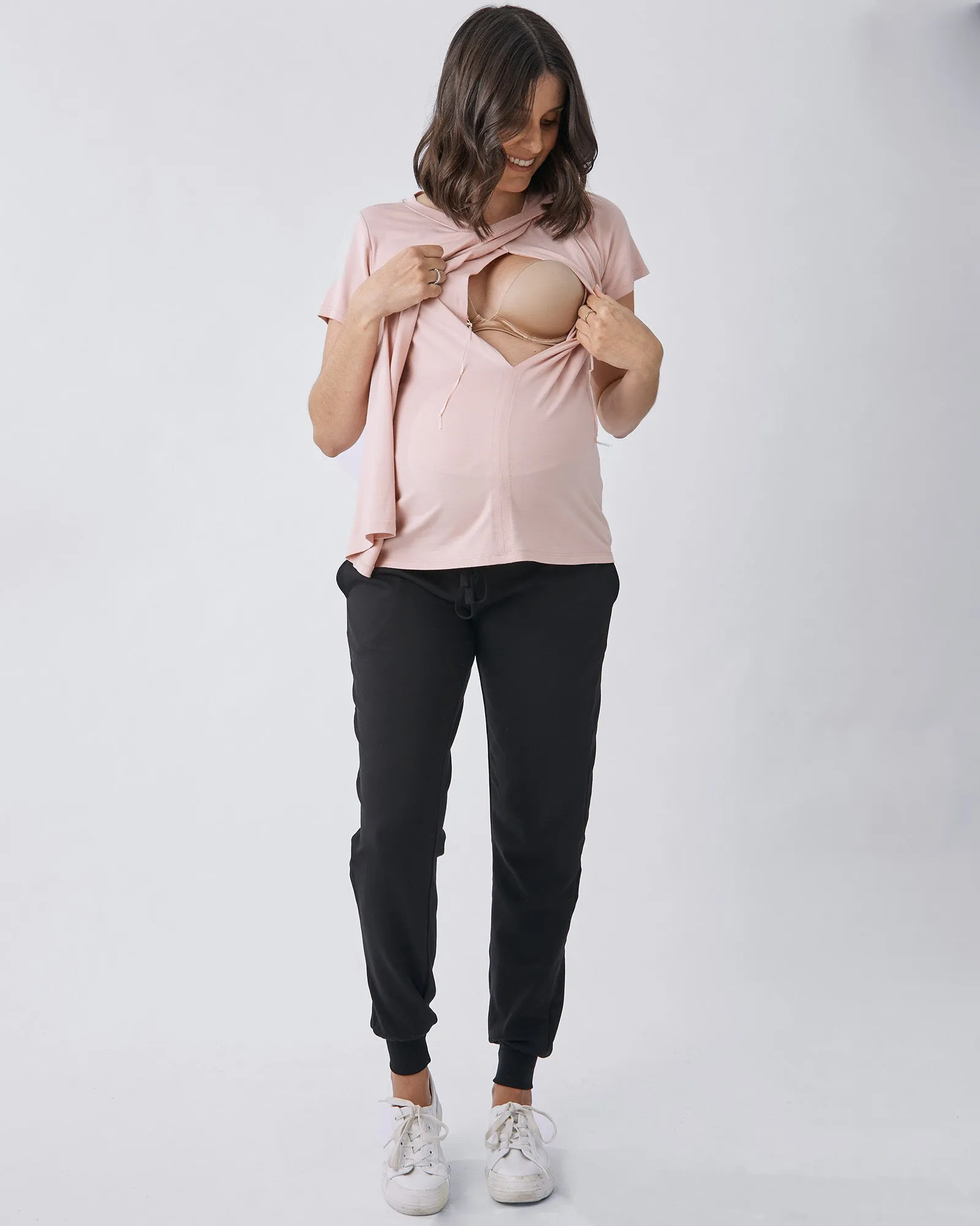 Monique Maternity Nursing Petal Top - Blush Pink