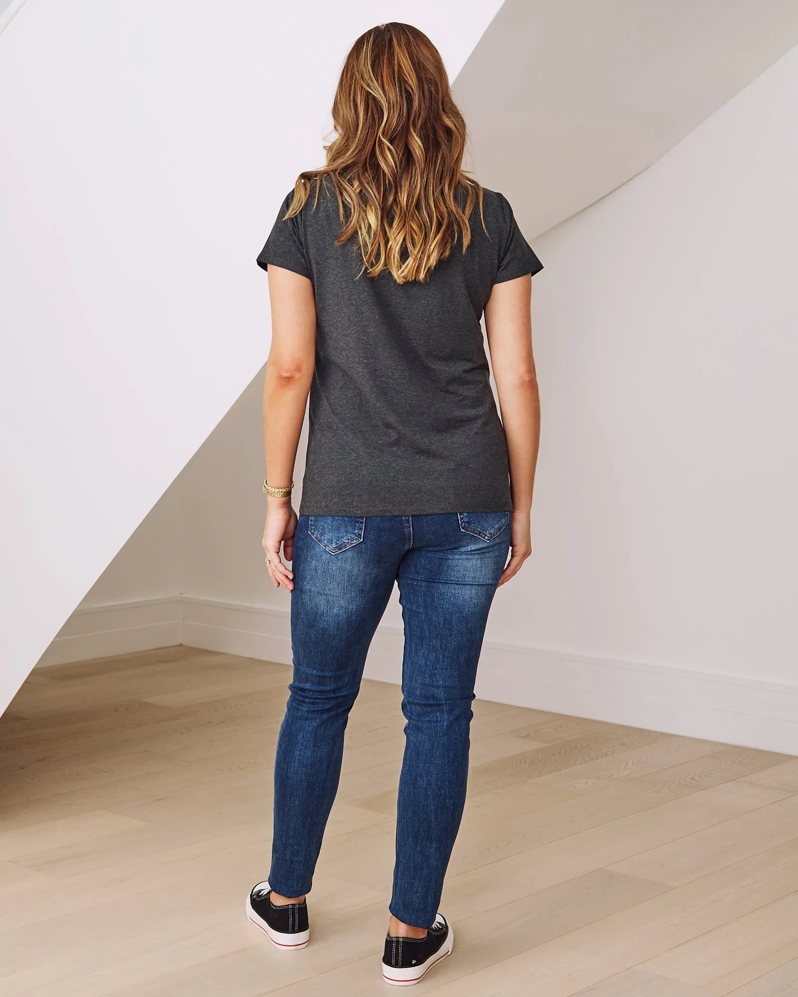 Monique Maternity Nursing Petal Top - Charcoal