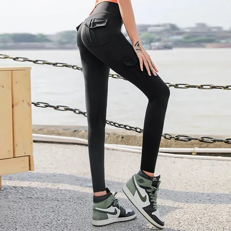 Multi-pocket Pants Yoga Pants High Waist Push Up Woman Tights Fitness Workout Leggins Tie Dye Yoga Pants