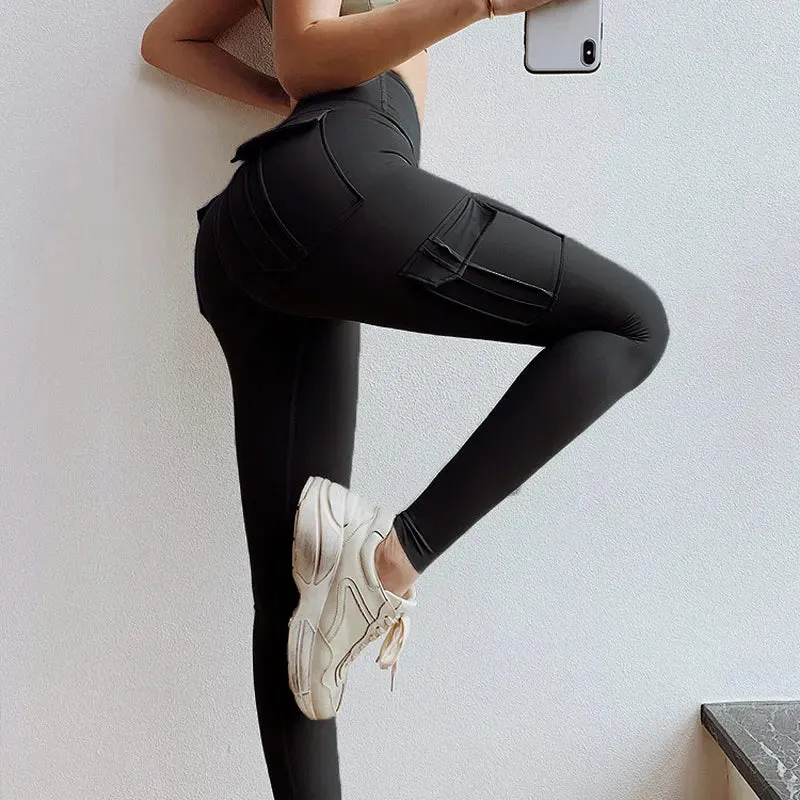 Multi-pocket Pants Yoga Pants High Waist Push Up Woman Tights Fitness Workout Leggins Tie Dye Yoga Pants