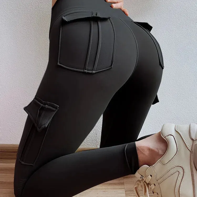 Multi-pocket Pants Yoga Pants High Waist Push Up Woman Tights Fitness Workout Leggins Tie Dye Yoga Pants