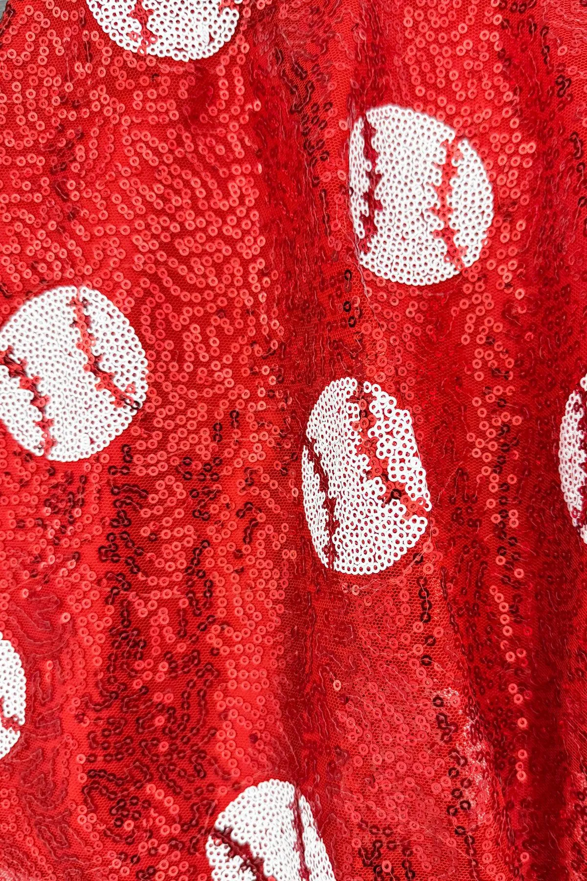 Red Sequin Baseball Dress