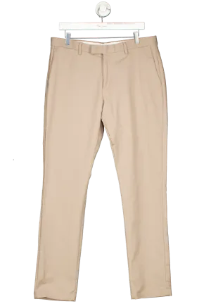 REISS Beige Slim Fit Cotton Blend Chinos In Stone W36