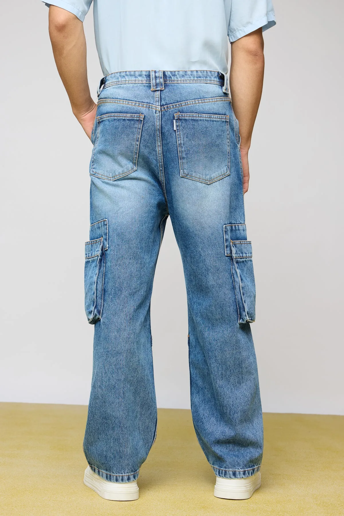 Relaxed Mid Blue Men's Utility Jeans