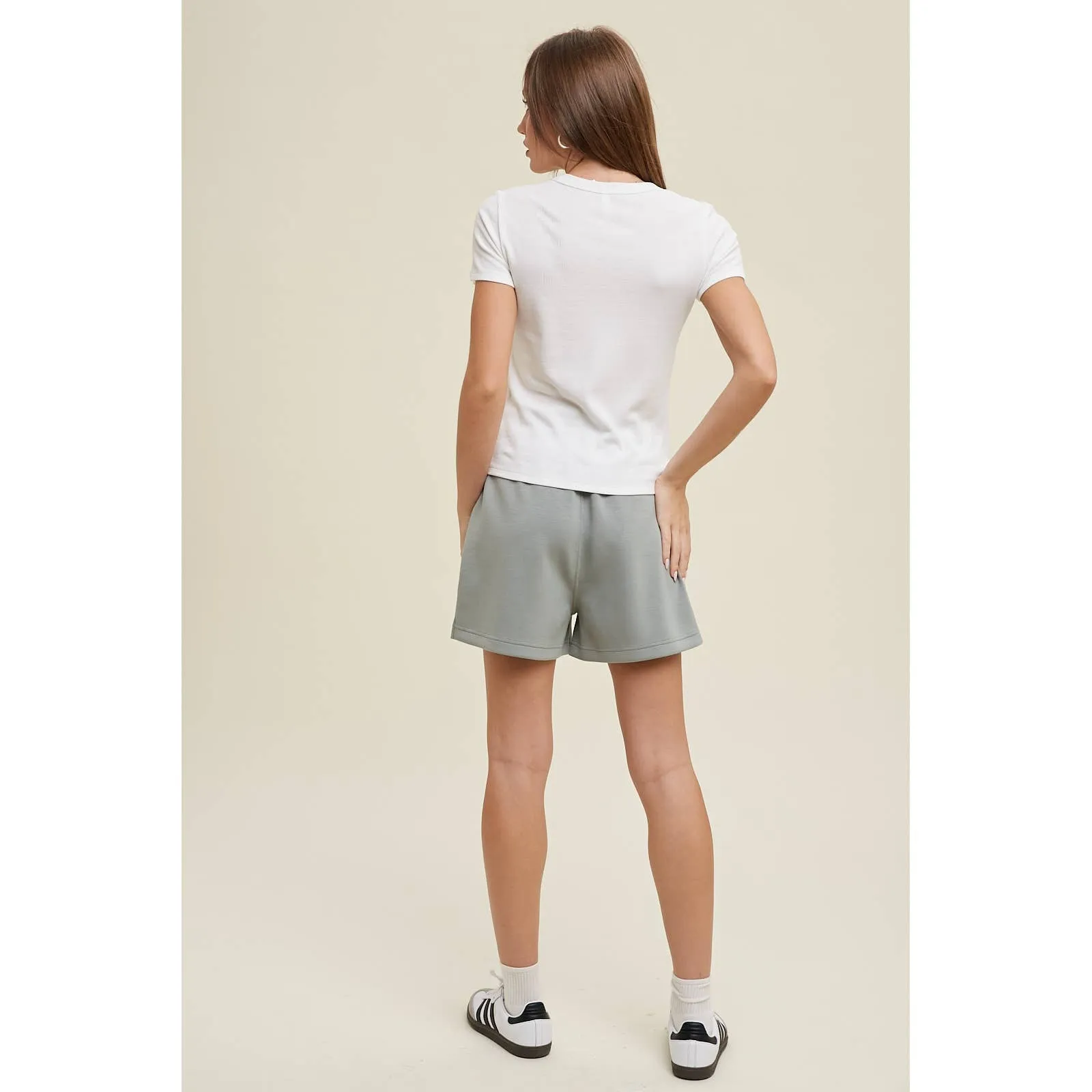 RIB KNIT SHORT SLEEVE TOP